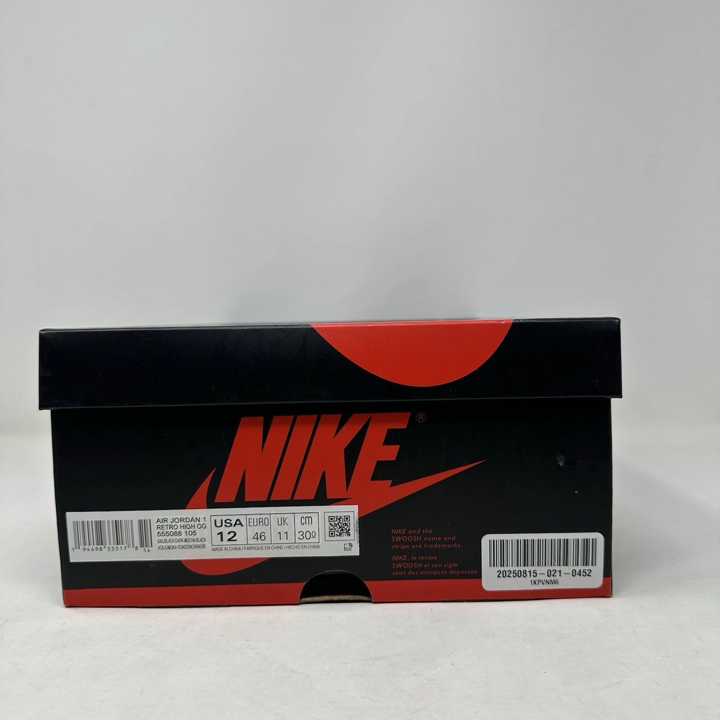 Size 12- Air Jordan 1 Retro High OG “Dark Mocha” 2020 W/Box - 555088-105