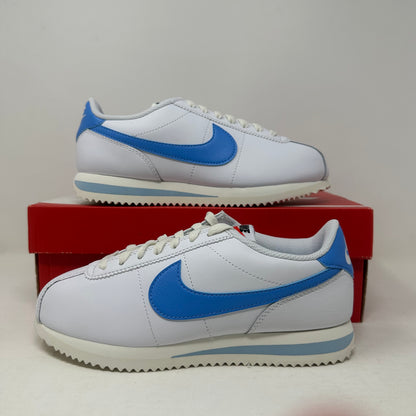 Size 6W- Nike Cortez “White University Blue Sail” 2023 W/Box - DN1791-102