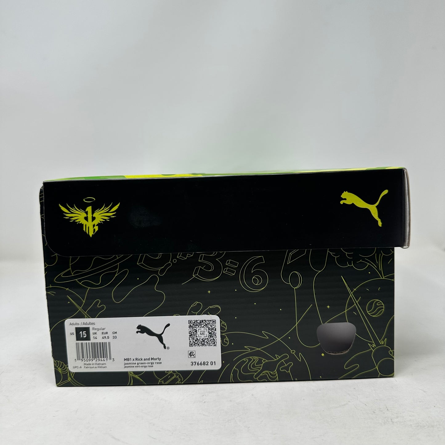 Size 15- PUMA LaMelo Ball MB.01 “Rick and Morty” 2022 W/Box - 376682-01
